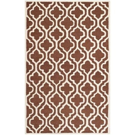 Safavieh Cambridge Rectangle Hand Tufted Rug, Dark Brown and Ivory - 6 x 9 ft. CAM132H-6